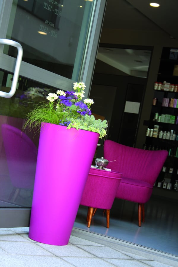 Tubus smal hög blomkruka DTUS400 vit