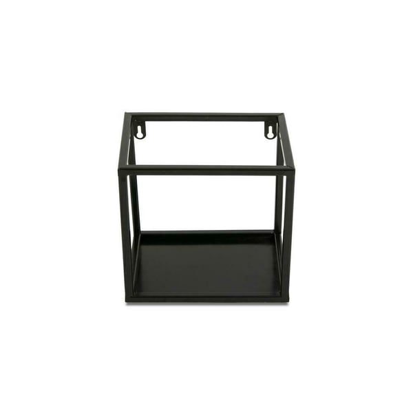 Vägghängande hylla svart metall 20 cm