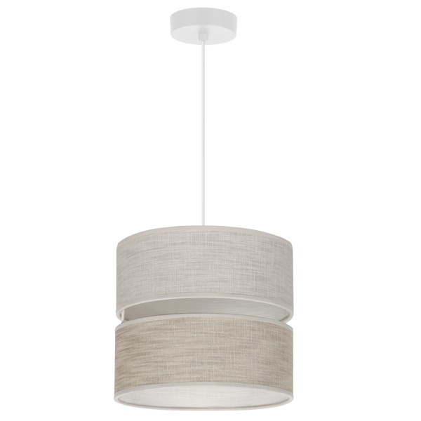 DUO HVID HØR HANDLAMPE 1 FLAD LAMPE BEIGE L06 20CM