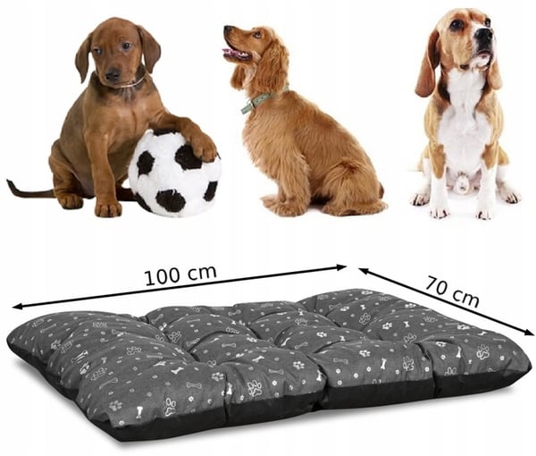 Koiran sänkytyyny PRESTIGE 100x70 cm vedenpitävä hopeiset luut
