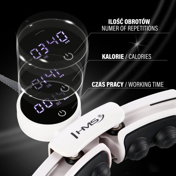 HHM16 HULA HOP WHITE magneeteilla ja painolla sekä laskuri HMS