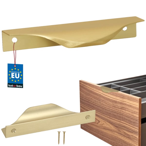 Modern Edge Møbelgreb Aluminium Mat Guld 96/116 MM