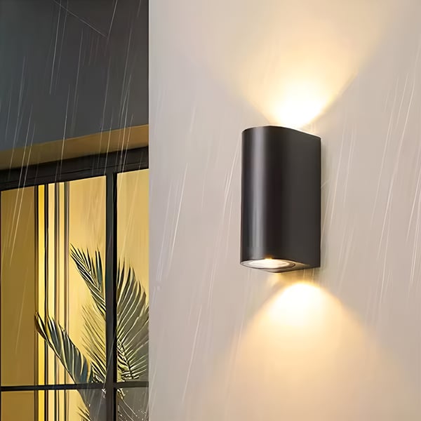 Havevæglampe, facadelampe, udendørslampe, 2xGU10 ALLIUM, sort, LUMILED