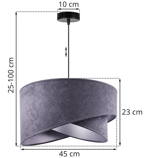 Hængende loftlampe med lysekrone og lampeskærm Glamour