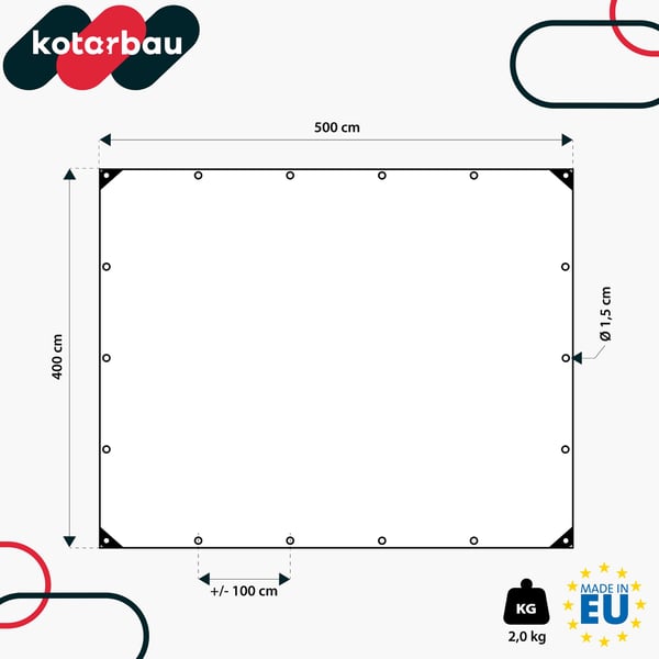 Kotarbau presenning skyddande överdrag starkt tjockt universell förstärkt vattentät transparent växthus 120 g/m² 4x5 m