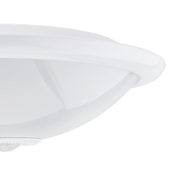 Taklampa LED REGIS 2x E27 IP44 med rörelsesensor och skymningssensor vit rund 30cm LUMILED