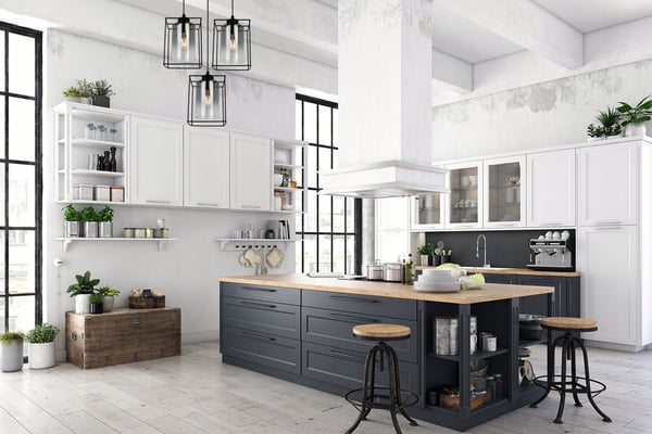 MODERNE ELEGANT HÆNGELAMPE MED GLASSKÆRM