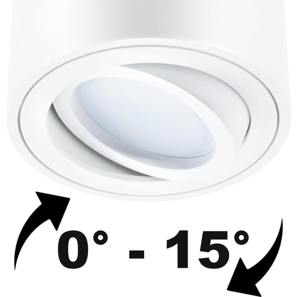 Påbygningsmonteret HALOGEN Spot Tube Flytbar Armatur LUNDO GU10 LUMILED Rund Hvid 80mm