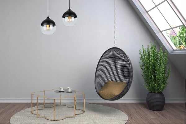 HÆNGENDE LOFTSLAMPE, GLASPLAFON, LED-LAMPE