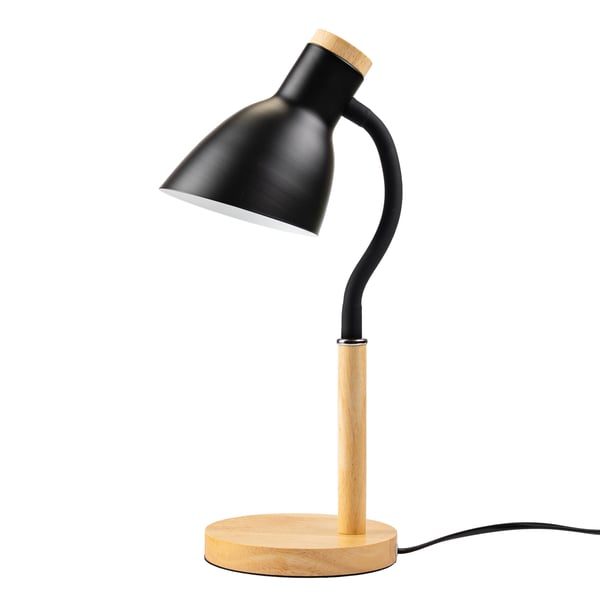 Skrivebordslampe til skole, tegnebord, dekorativ E27, NIKO, sort, Lumiled