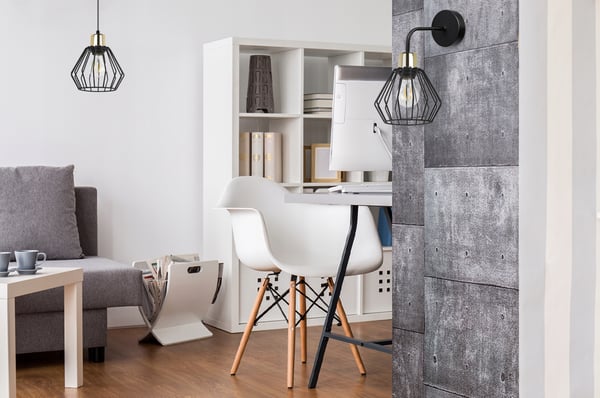 VÆGLAMPE, FIRKANTET LAMPE, METALLAMPE, TRÅD, LED