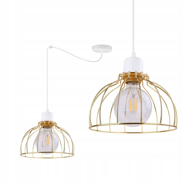 Lofthængende lampe med lysekrone i gylden edderkop-stil