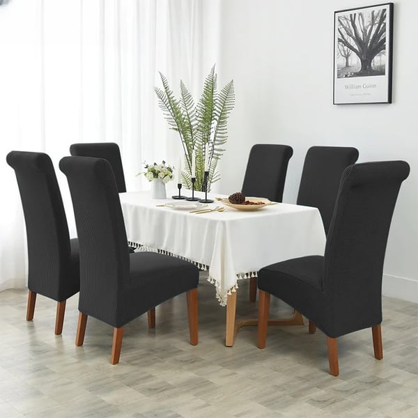 XXL kalteva tuolinpäällinen, musta jacquard