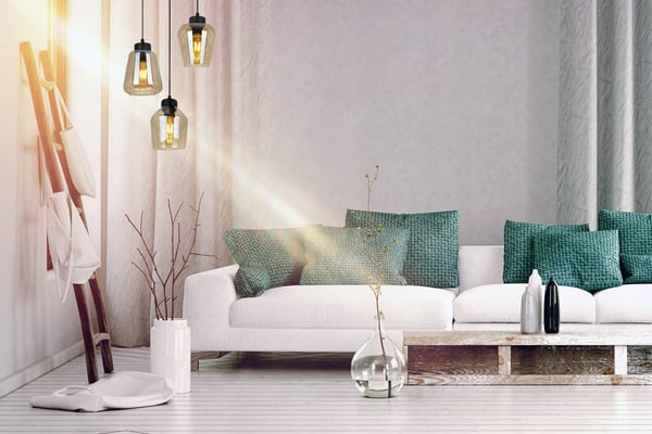 MODERNE ELEGANT HÆNGELAMPE MED GLASSKÆRM