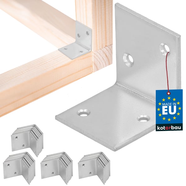Kotarbau® Kirvesmiehen kulmaliitin ruostumatonta terästä sinkittyä 35 x 35 x 35 mm 50 kpl:n sarja
