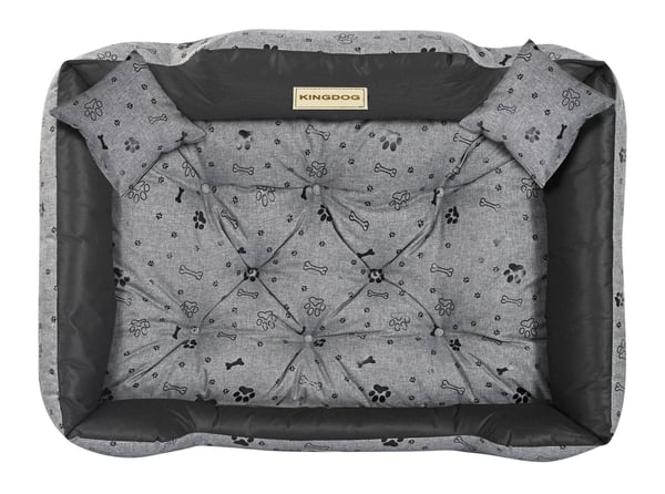 Hundeseng hundegård KINGDOG 115x95 cm personaliseret vandtæt sorte ben