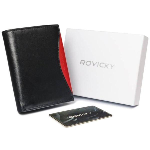 Suuri, alkuperäinen miesten lompakko luonnonnahasta, rfid - Rovicky
