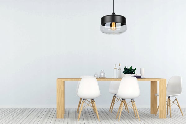 HÆNGENDE LOFTSLAMPE, GLASPLAFON, LED-LAMPE