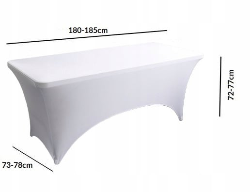 Bordsskydd 180 cm vit elastisk
