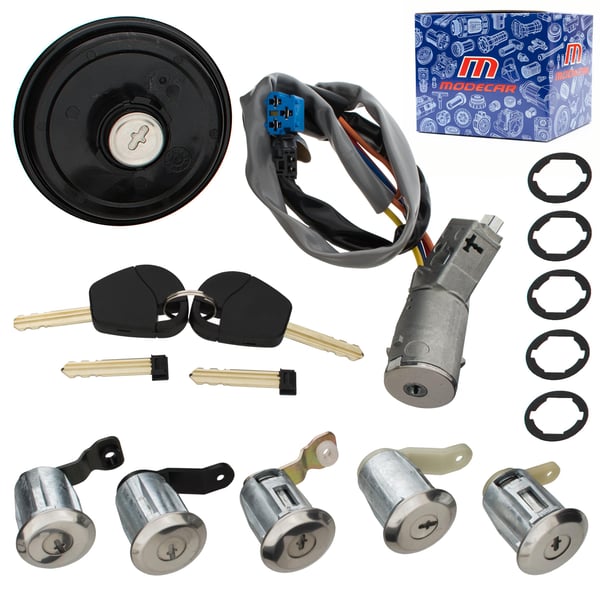 Citroen Berlingo 02-08 komplett tändningslås + 5x låsinsatser + tanklock KPL