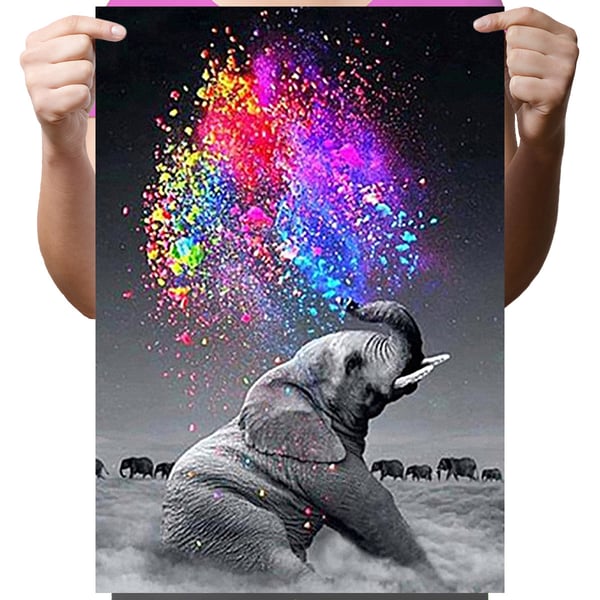 Diamantmålning 30x40 cm djur elefant