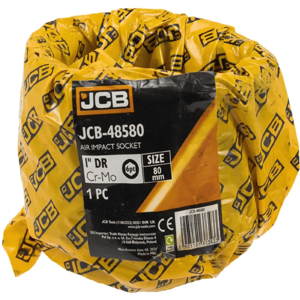 JCB Slagtopnøgle 1" 80 mm 6-kant Cr-Mo topnøgle
