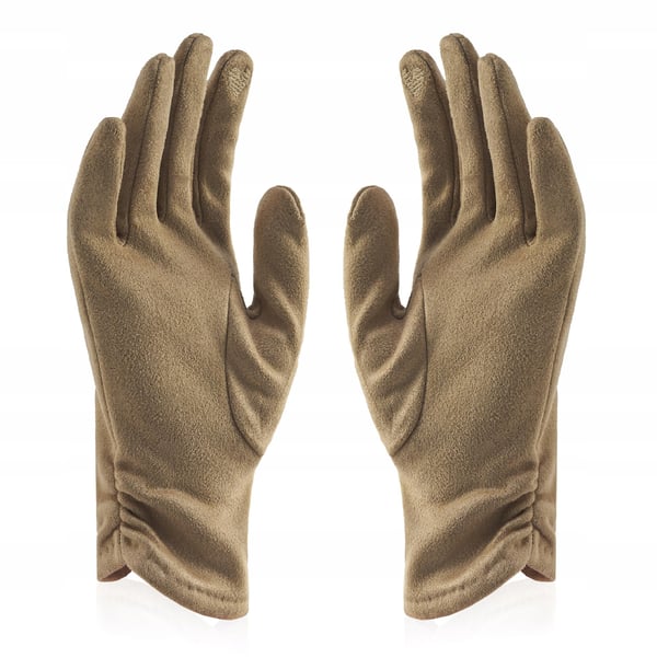 GFD-07 beige damdamshandskar i mocka