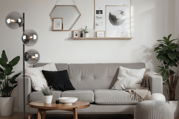 SIENA SORT GULVLAMPE, 3 FLADE, GRAFITLAMPESKÆRME
