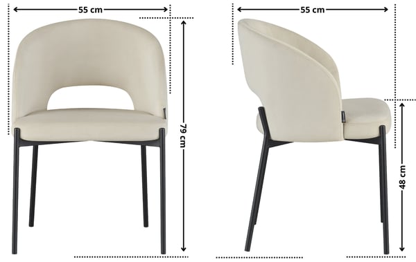 Klädd fåtölj Siena beige sammet