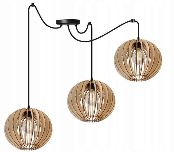 MODERN LED-TAKLAMPA I TRÄ