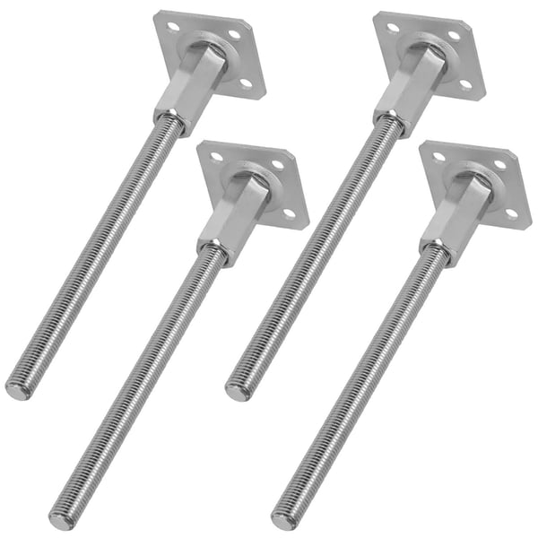 KOTARBAU® Vertikalt justerbart stålstolpankare för paviljonger 80 x 330 mm 4-pack