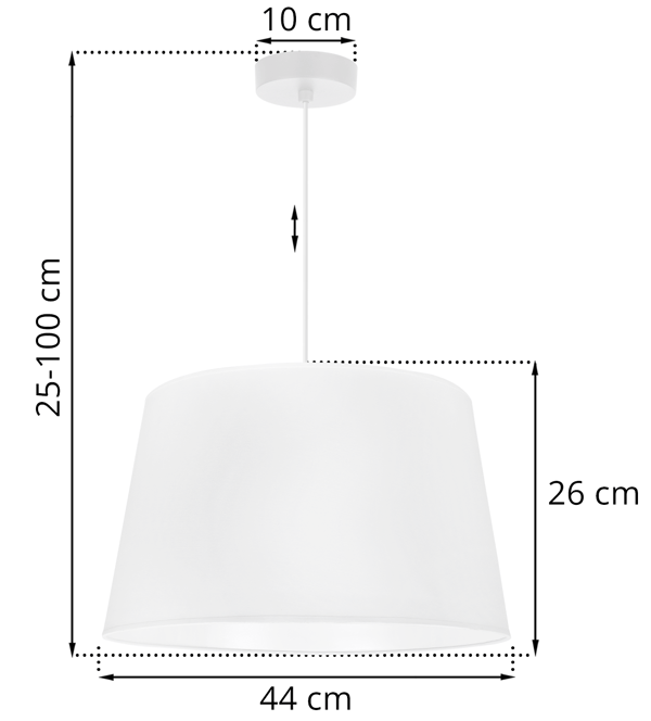 GAJA HÆNGELAMPE KEGLE HVID 1 FLAD HVID LAMPESKÆRM 44CM