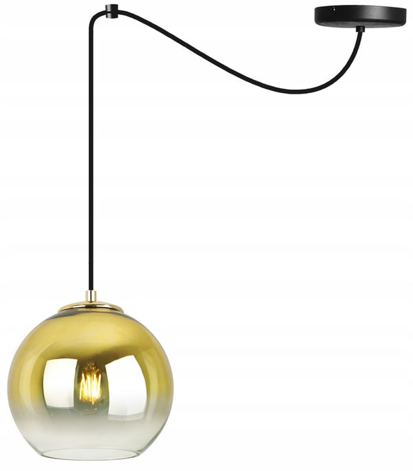 HÆNGELAMPE, LOFTKRONE, GYLDEN LAMPESKÆRM, 20 CM