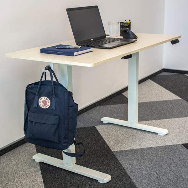 Elektrisk justerbart automatisk højtstående skrivebord 120x60 beige