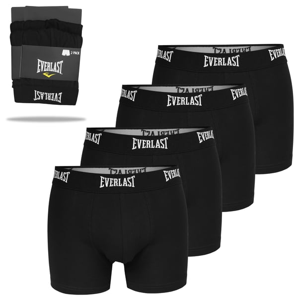 Everlast miesten puuvillaiset bokserit, mustat, 4 kpl, koko XL
