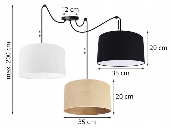 HÆNGELAMPE LYKRONE LAMPESKÆRM MATERO SPIDER 35 CM