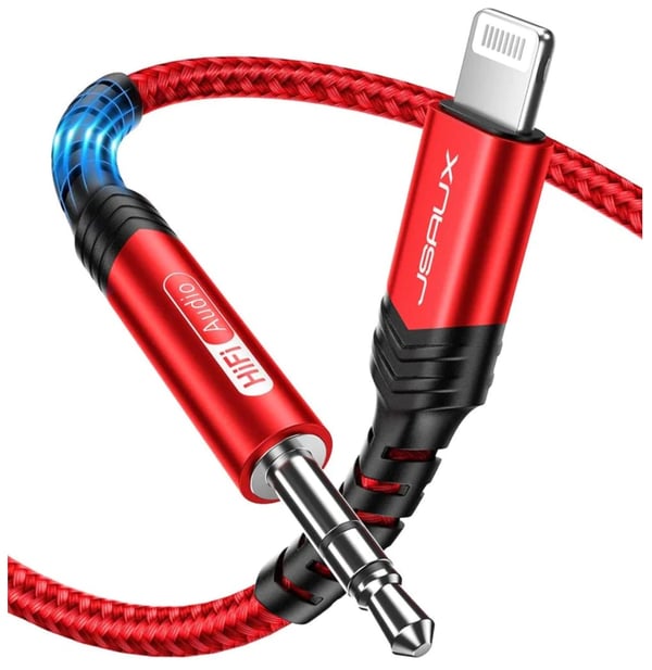 JSAUX CL0064 3,5 mm audiokabel til Lightning AUX iPhone iPad MFI 1,8 m