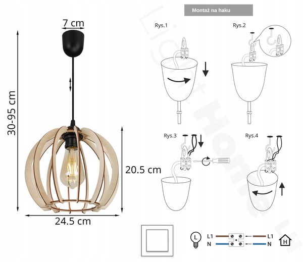 MODERNI PUINEN LED-KATTOVALAISIN