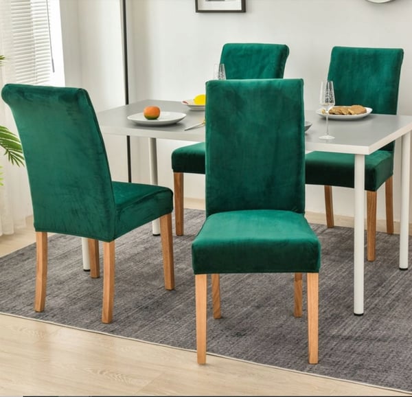 Paksu samettinen tuolinpäällinen, pullonvihreä