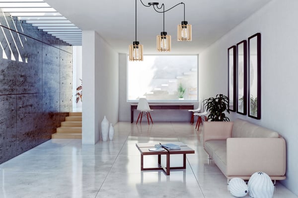 MODERN LED-TAKLAMPA I TRÄ