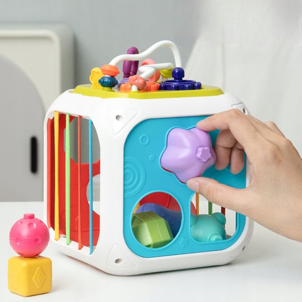 Montessori Sensor Cube, Elastinen Monitoimipyyhekumi, 7-in-1
