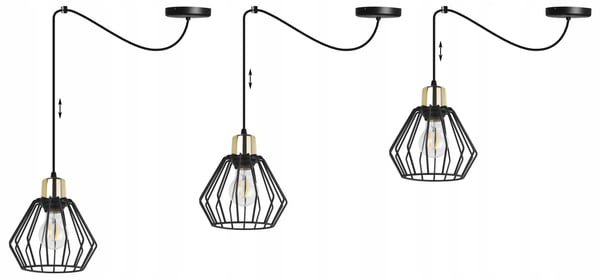 Hængelampe, loftslysekrone, trådskærm, LED