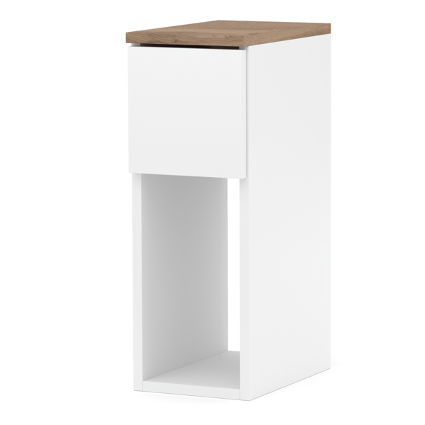 SMAL VIT SÄNGSKÅP 20 CM BORD MED 1 LÅDA SCANDINAVIAN FÖR SOVRUM