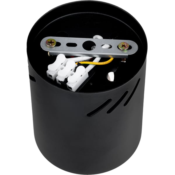 Fast rund loftslampe til påbygning APUS 13 spot TUBA sort E27