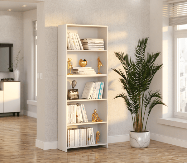 Hvid kontorreol 70 CM med 5 hylder Binders Legetøj Loft