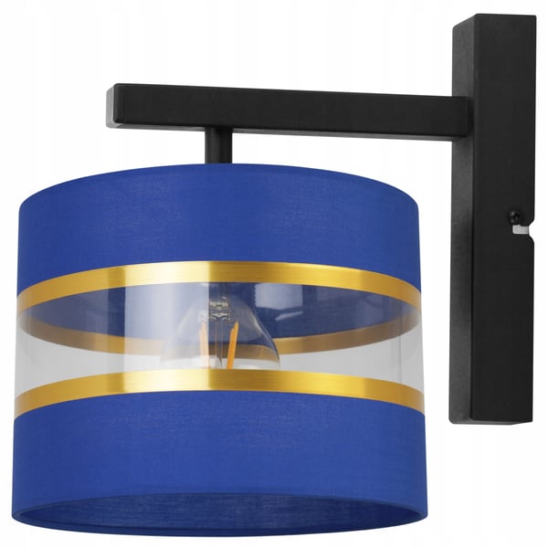 VÆGLAMPE, FIRKANTET LAMPE, ELEGANT GYLDEN LAMPESKÆRM, 20 CM