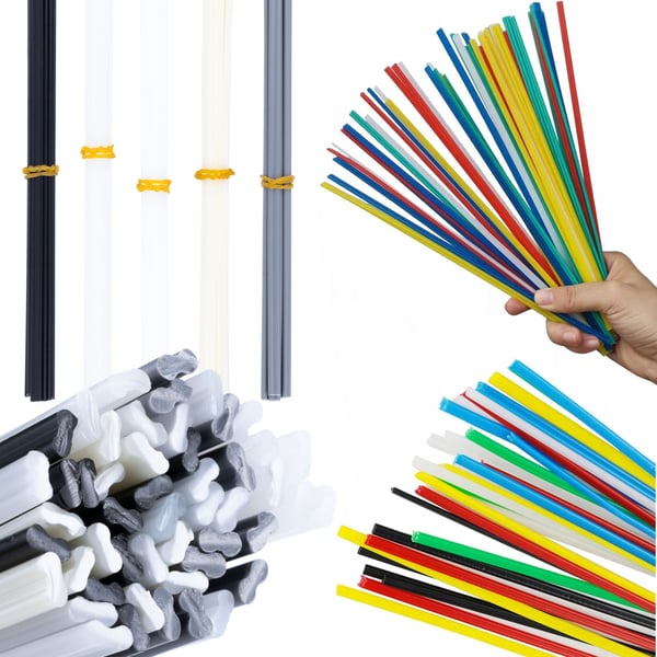 Prowelder Kit Mini Komplet sæt loddetin (5 typer - 2x PP, PE, ABS, PVC) + Startsæt loddetin 50 stk. 5 typer PP PVC farvet