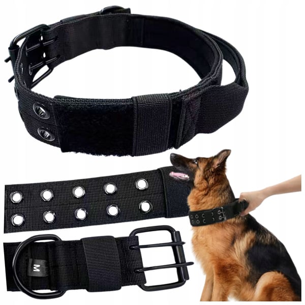Hundhalsbandstejp med handtag brett starkt justerbart XL 54-64 cm