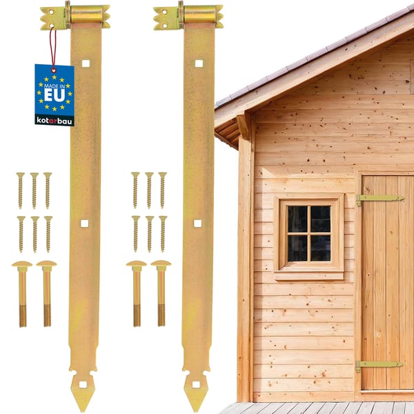 KOTARBAU Set med 2 gångjärn 600 mm guldförzinkat stål garagedörrsgångjärn