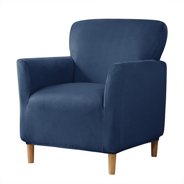 Päällinen pieneen nojatuoliin S, samettia, tummansininen